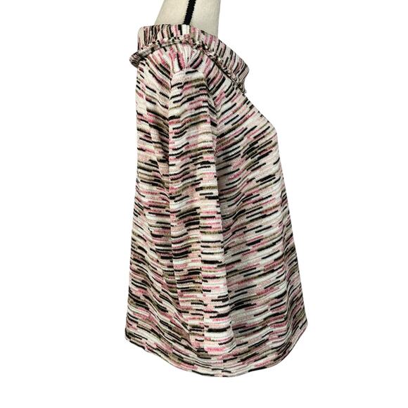 Allison Daley Petite Large Sweater 3/4 Sleeve Stretch Split Cowl Neck Buttons - Picture 4 of 9